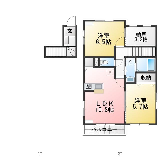プランドール(2SLDK/2階)の間取り写真
