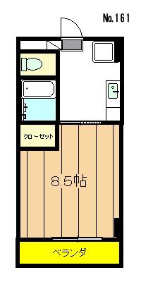 エスプール阪野(1K/3階)の間取り写真