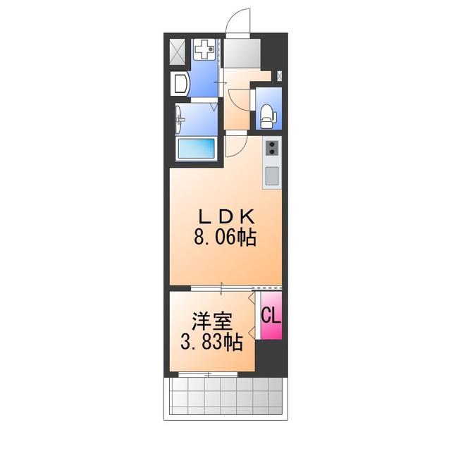 FREEDOM RESIDENCE堺寺地町(1LDK/6階)の間取り写真