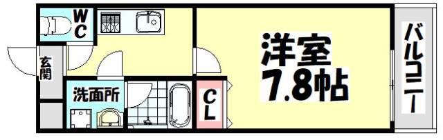 フジパレス堺鳳東II番館(1K/1階)の間取り写真