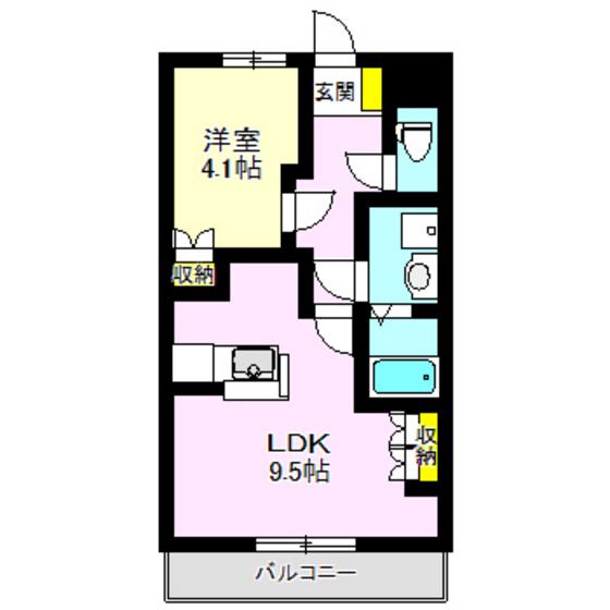レジェンド(1LDK/1階)の間取り写真