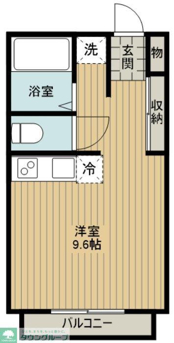 ヒーローひらぬまB(ワンルーム/2階)の間取り写真