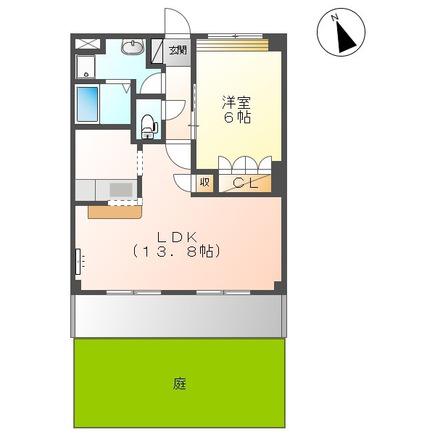 スプランドゥールティア(1LDK/1階)の間取り写真