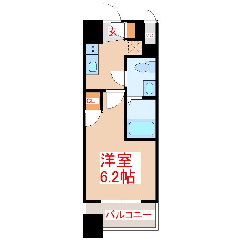 S-RESIDENCE照国ASCENT(1K/4階)の間取り写真