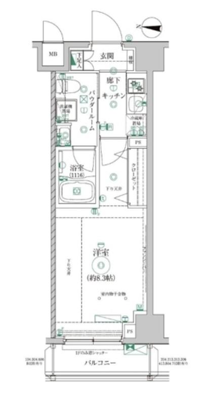 レアライズ清澄白河(1K/1階)の間取り写真