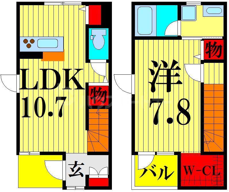 ザ・パークメゾン高砂(1LDK/1階)の間取り写真