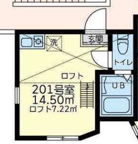 四季のワルツ(ワンルーム/2階)の間取り写真