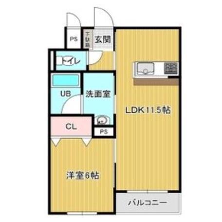 レジデンス大縄町(1LDK/1階)の間取り写真