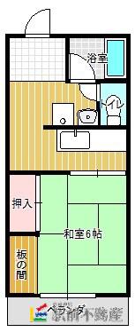 佐賀アサノビル(1K/4階)の間取り写真