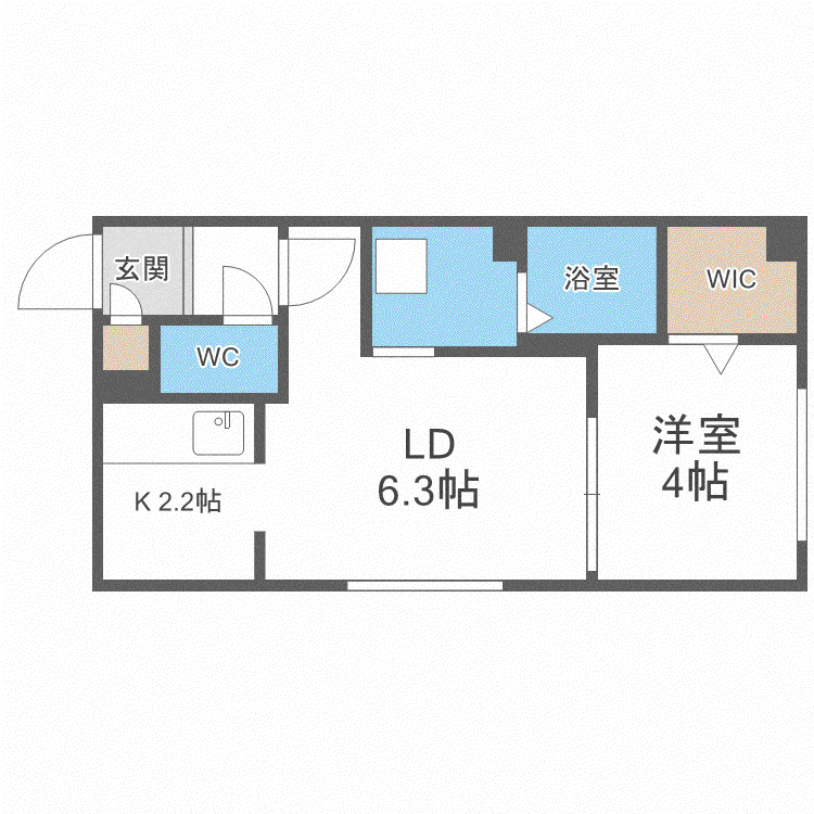 COMFORT OST9(1LDK/2階)の間取り写真