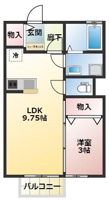 サンコート静浦A棟(1LDK/1階)の間取り写真