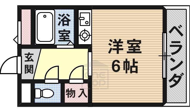 スカイマンション2(ワンルーム/3階)の間取り写真