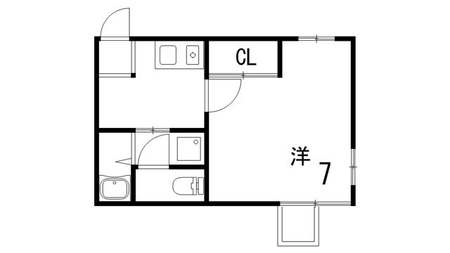 アヴェニール岡本(1K/3階)の間取り写真