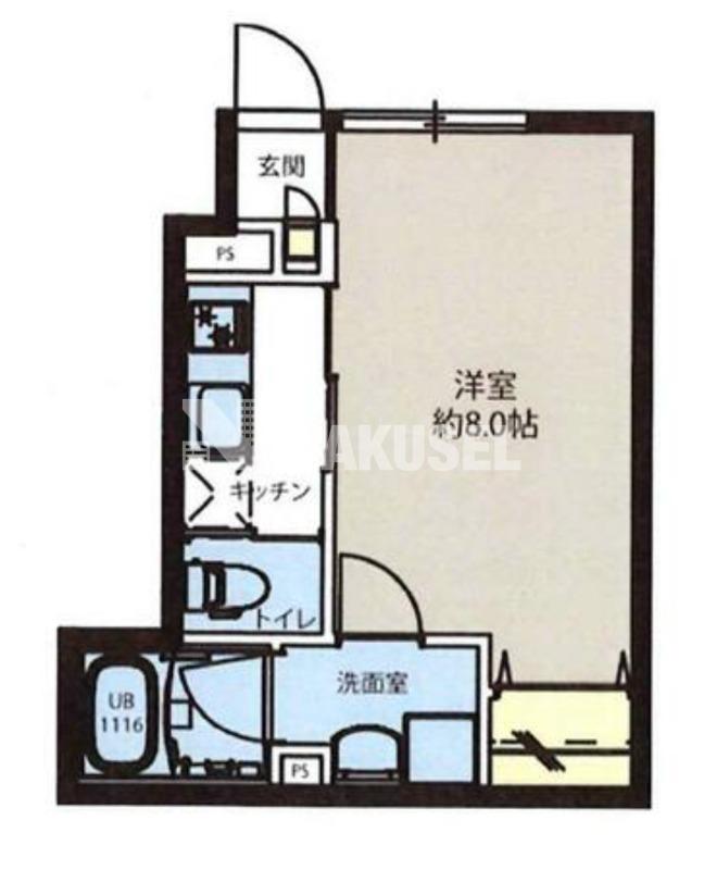 アクシス学芸大学(1K/1階)の間取り写真