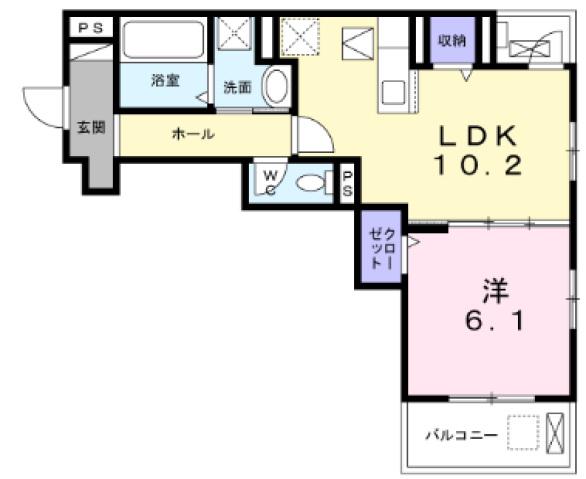 メリッサ(1LDK/1階)の間取り写真