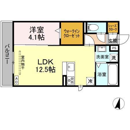 ピーノ・グランデ(1LDK/3階)の間取り写真