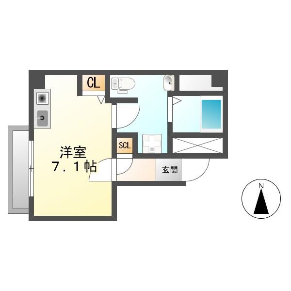 RENO BELLEZZA KASADERA(ワンルーム/5階)の間取り写真