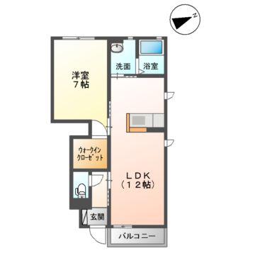 スプリングス(1LDK/1階)の間取り写真