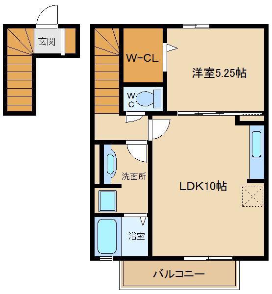 ソラリス(1LDK/2階)の間取り写真