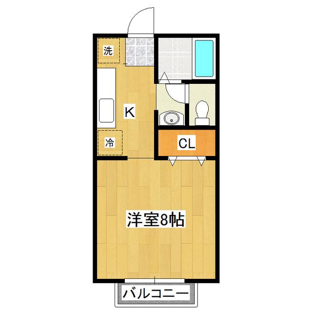 サンライフ春日C・D(1K/2階)の間取り写真
