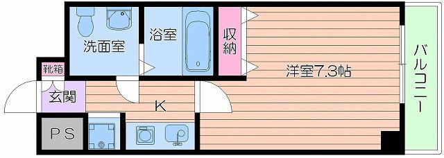 セイワパレス 堂島シティ(1K/6階)の間取り写真