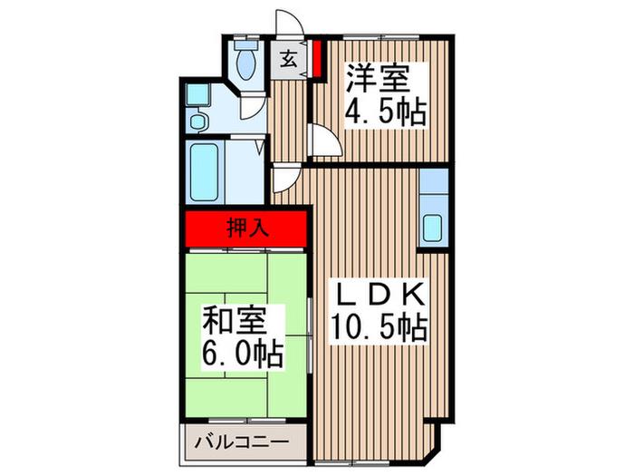 オーイリハイツ(2LDK/3階)の間取り写真