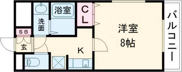アムールプレジデント(1K/3階)の間取り写真