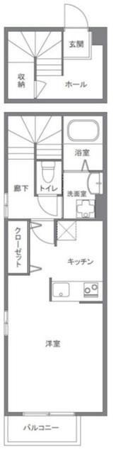 CERCA DEL CEREZO(ワンルーム/2階)の間取り写真