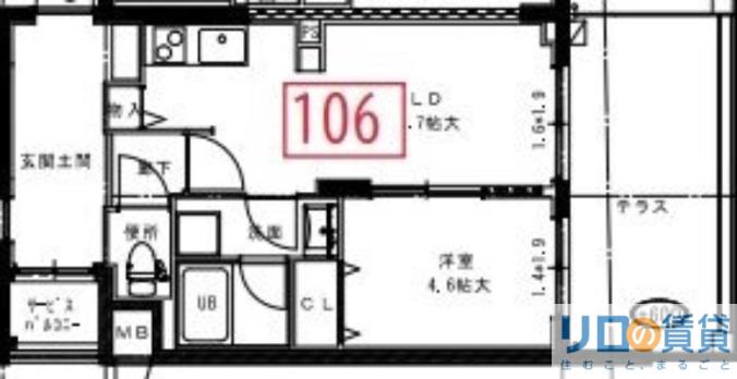 新大阪ファミール 東館(1LDK/1階)の間取り写真