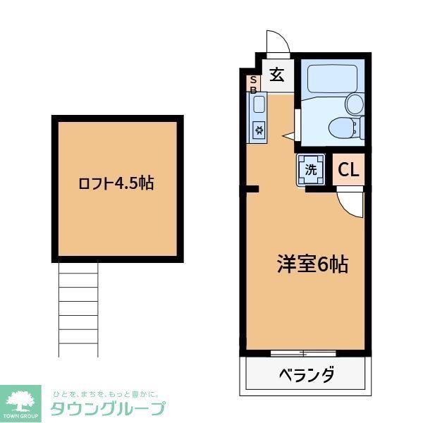 マーブルコート西葛西(1K/1階)の間取り写真