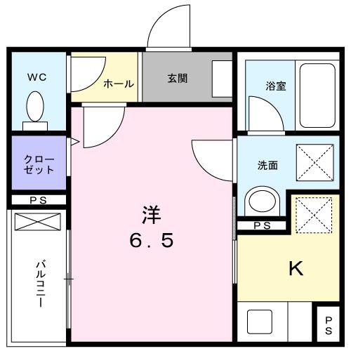 ルアナ戸越LUANA(1K/2階)の間取り写真