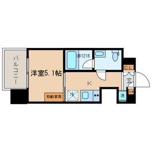TOKIO久米川タワー(1K/4階)の間取り写真