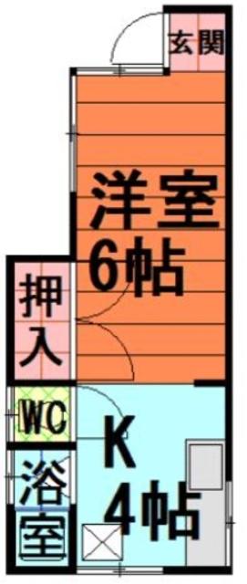 さくら荘(1K/1階)の間取り写真