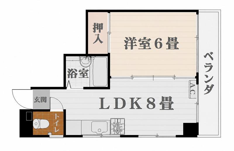 大野第一ビル(1LDK/3階)の間取り写真