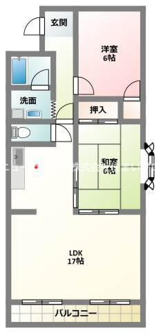 ルミエール森川(2LDK/3階)の間取り写真