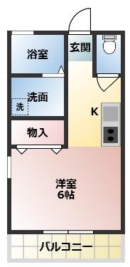 メゾンド スリシエIID棟(1K/2階)の間取り写真