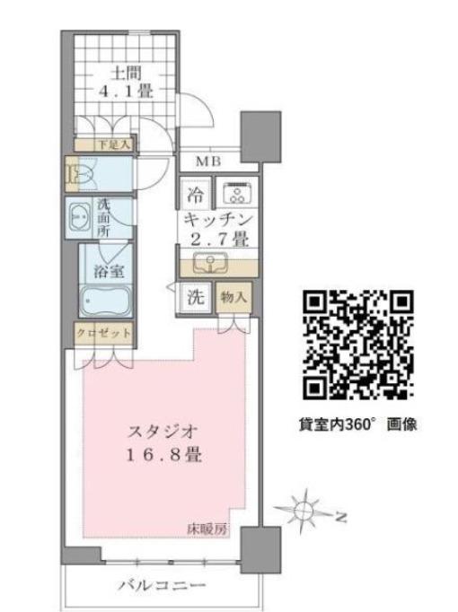 ブリリアイスト東雲キャナルコート(1K/7階)の間取り写真