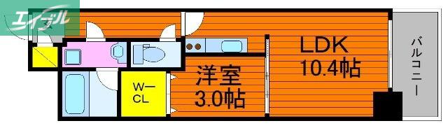 カーサとぎや町(1LDK/5階)の間取り写真