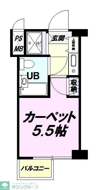 ワコーレ花小金井(ワンルーム/5階)の間取り写真