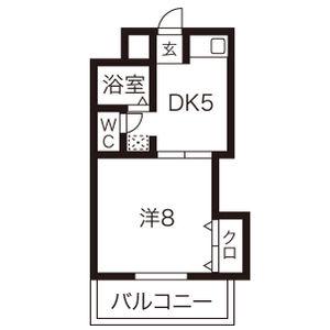 アベニュー22(1DK/9階)の間取り写真