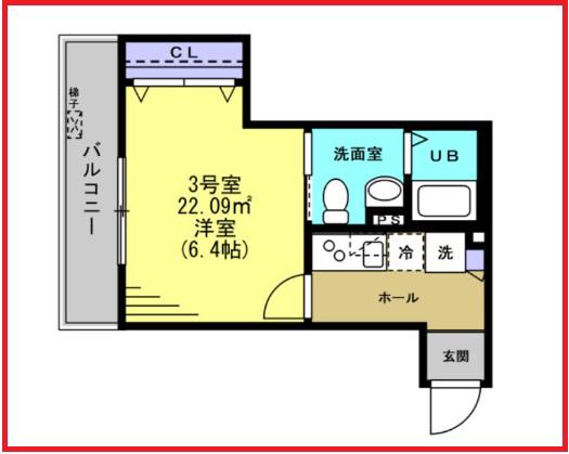 シーエス千住新橋(1K/3階)の間取り写真
