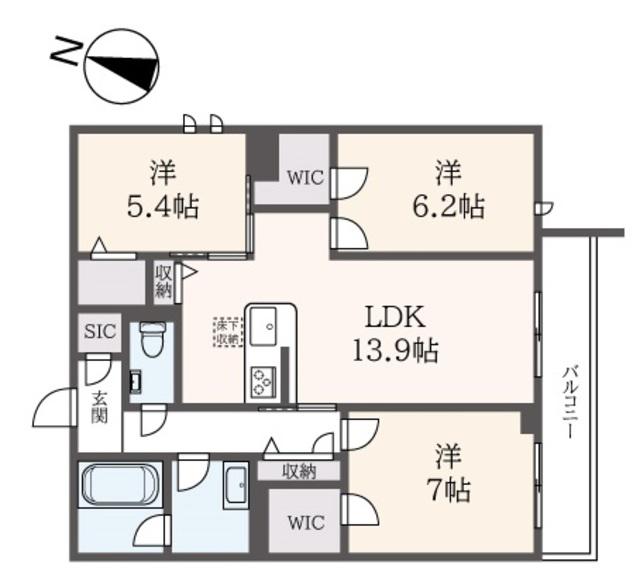 EMINENCE浜田山ウエスト(3LDK/1階)の間取り写真