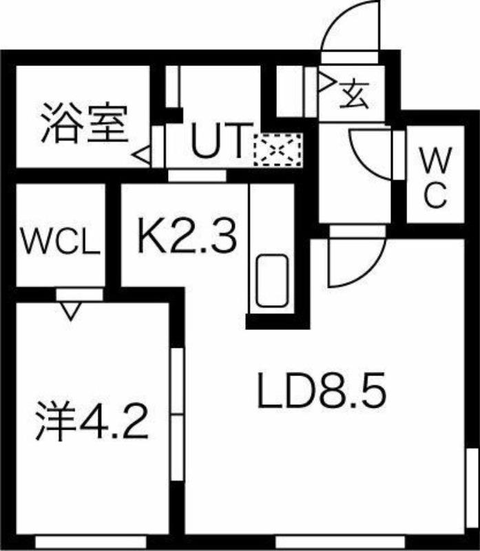 ARMADA(1LDK/1階)の間取り写真