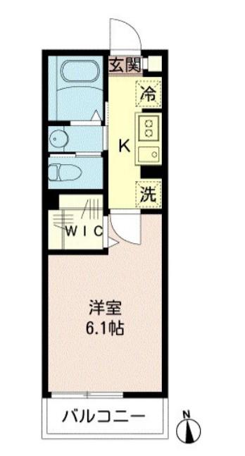 ミハス三ツ沢下町(1K/3階)の間取り写真