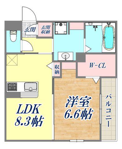 Rハイツ5(1LDK/1階)の間取り写真