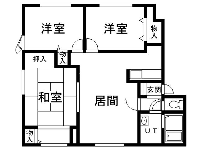 ポーラスターB(3LDK/1階)の間取り写真