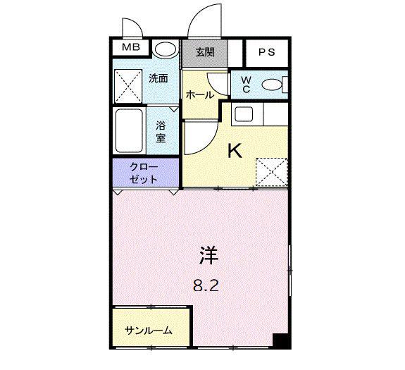 ナビッシュ南畝(1K/1階)の間取り写真