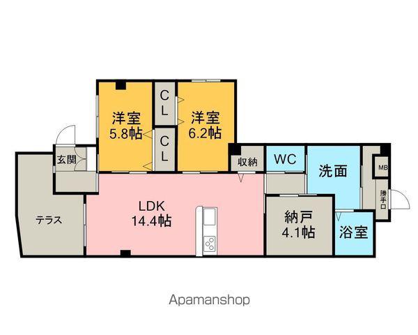 リバーサイド東洋(2SLDK/1階)の間取り写真