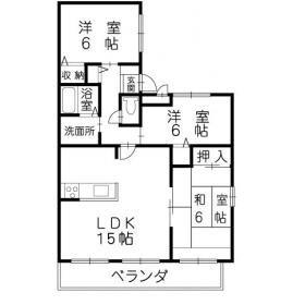 TWINマンション東和ウエスト(3LDK/2階)の間取り写真