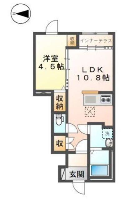 八王子市大谷町工事(1LDK/1階)の間取り写真